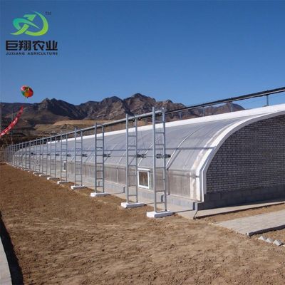 Luce solare e irrigazione automatizzata per l'acquaponica in serra coperta da fogli di plastica