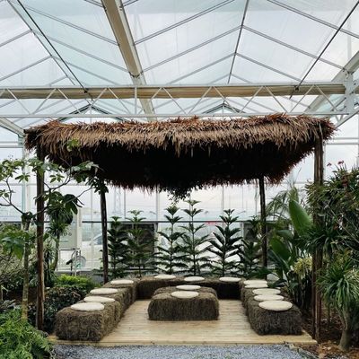 Serra di vetro su richiesta personalizzata con sistema di fiori e forma del tetto personalizzata
